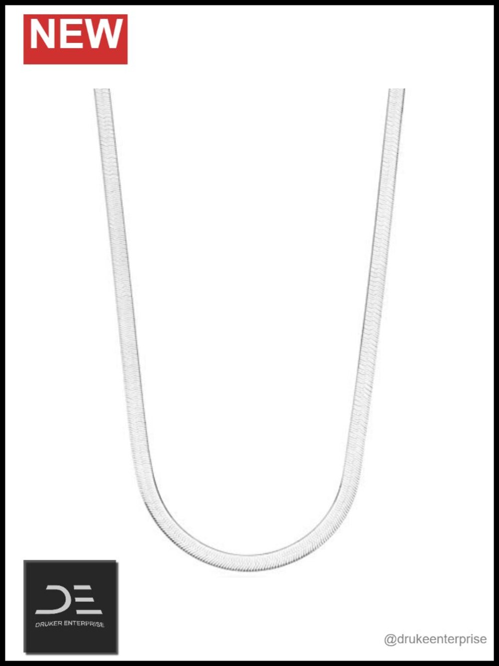 Italian 925 Sterling Silver Herringbone Necklace 18K Gold Plated Necklace 20